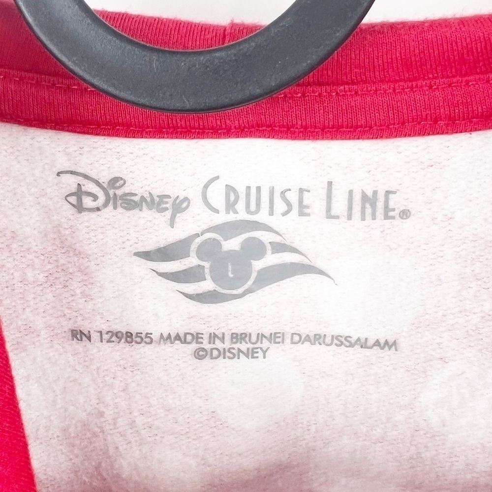 ✅ Disney Cruise Lines Girls Minnie Mouse Red White Polka Dot Hoodie Jacket LARGE - Picture 2 of 7